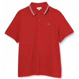 10163SHORT SLEEVED RIBBED COLLAR SHIRTLACOSTE