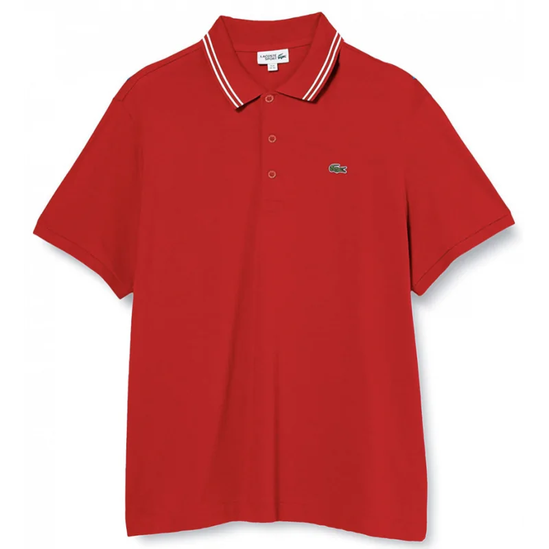 SHORT SLEEVED RIBBED COLLAR SHIRT LACOSTE
