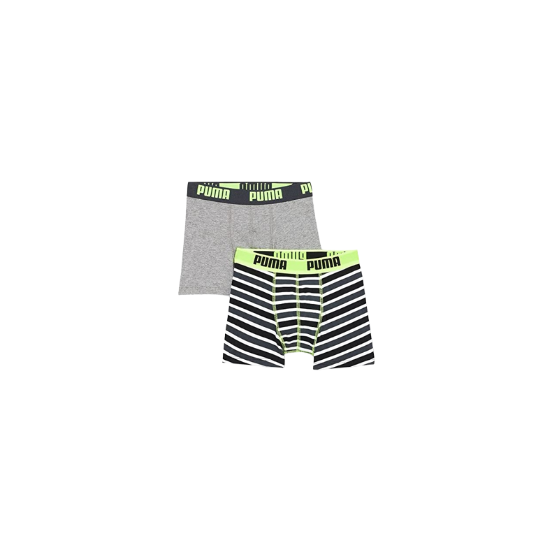 LOT DE 2 BOXERS PUMA BASIC PRINTED STRIPE JUNIOR PUMA SPORT2000 Ploërmel et Locminé