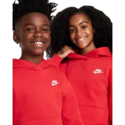 SWEATSHIRT CAPUCHE CLUB FLEECE ROUGE NIKE SPORT2000 Ploërmel et Locminé