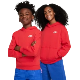 SWEATSHIRT CAPUCHE CLUB FLEECE ROUGE NIKE SPORT2000 Ploërmel et Locminé