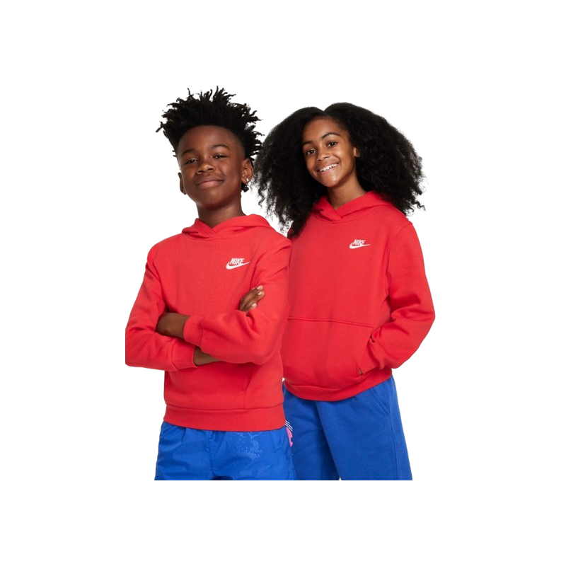 SWEATSHIRT CAPUCHE CLUB FLEECE ROUGE NIKE SPORT2000 Ploërmel et Locminé