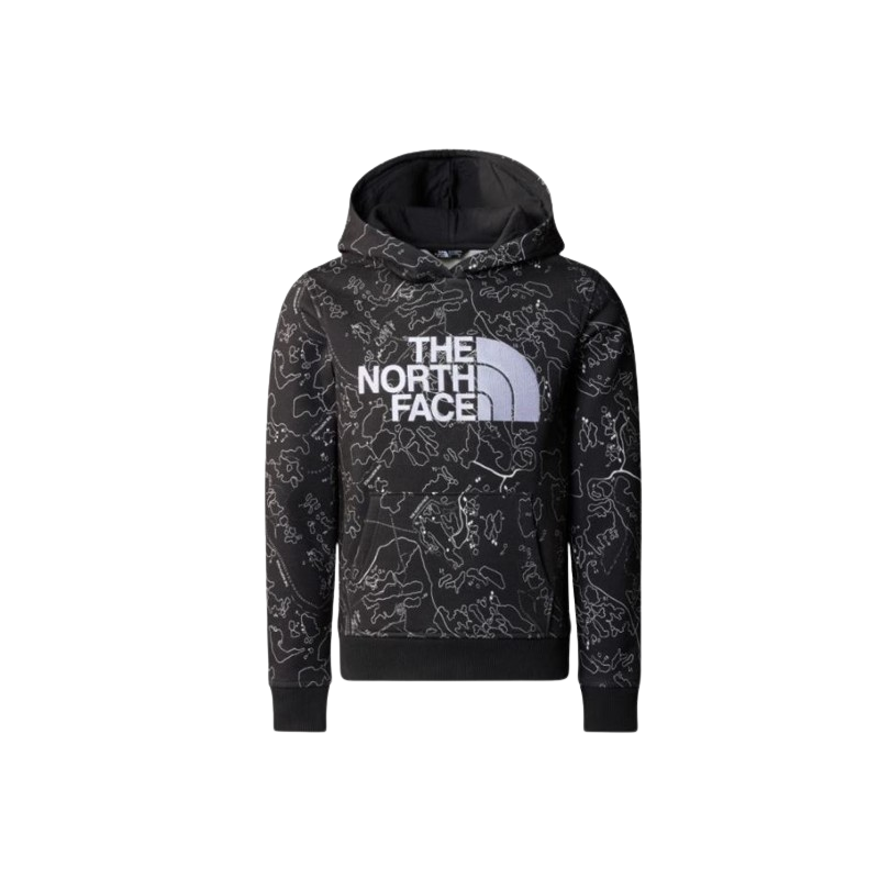 SWEAT CAPUCHE DREW PEAK PRINT NOIR THE NORTH FACE